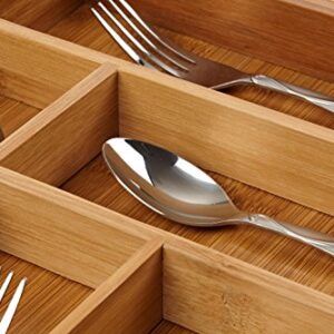 Bellemain Expandable Bamboo Drawer Organizer - Large Kitchen Utensil Holder for Cutlery, Silverware, Flatware Storage - Utensil Organizer for Kitchen Drawers, Desk, Junk Drawer Organizer Tray, 8-Slot