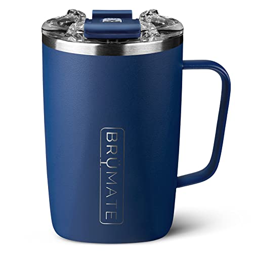 BrüMate Toddy - 16oz 100% Leak Proof Insulated Coffee Mug with Handle & Lid - Stainless Steel Coffee Travel Mug - Double Walled Coffee Cup (Matte Navy)