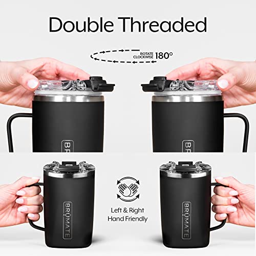 BrüMate Toddy - 16oz 100% Leak Proof Insulated Coffee Mug with Handle & Lid - Stainless Steel Coffee Travel Mug - Double Walled Coffee Cup (Matte Navy)