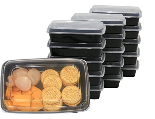 16 Pack - SimpleHouseware 1 Compartment Food Grade Meal Prep Storage Container Boxes, 28 Ounces