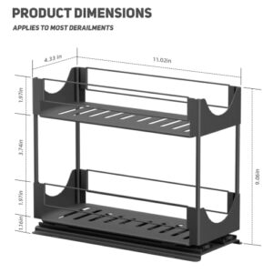 Amazer Pull Out Spice Rack Organizer for Cabinet, Slide Out Spice Rack Organizer for Cabinet, 2-Tier Spice Rack for Kitchen, Adjustable Sides, Narrow Spice Organizer, 4" W x 11" D x 9" H