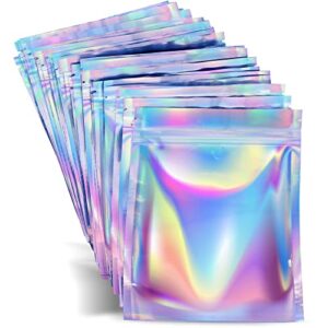 100 Pieces Mylar Bag - 4X6" | Mylar Bags | Food Storage | Coffee Storage | Candy Bags | Resealable Bags For Small Business and Packaging| Holographic Bags | Pouch Bags | Package Bags | Smell Proof Bag