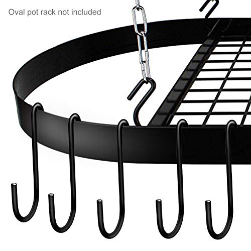 18 Pack ESFUN 4 inch Heavy Duty S Hooks Black Pan Pot Holder Rack Hooks S Shaped Hooks Hangers for Oval Ceiling Pot Rack Hanging Kitchenware Spoons Pans Pots Utensils Clothes Bags Towels Plants