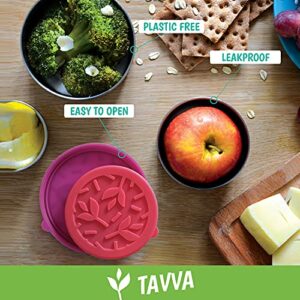 TAVVA Small Stackable Toddler Snack Containers for Kids (3oz/7oz/12oz), Leak-Proof Stainless Steel Containers with Lids, Metal Kids Lunch Box Containers Kids, Stainless Steel Bento Box