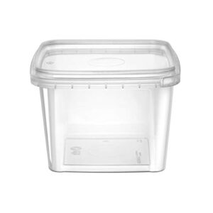 16-oz. Square Clear Deli Containers with Lids | Stackable, Tamper-Proof BPA-Free Food Storage Containers | Recyclable Space Saver Airtight Container for Kitchen Storage, Meal Prep, Take Out | 20 Pack