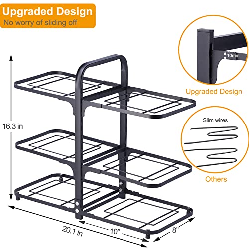 AJSWISH Pots and Pans Organizer for Cabinet, Heavy Duty Pot Organizer Rack for Under Cabinet, Adjustable and Snap-on Pot Rack for Kitchen Organization & Storage (6 Tier)