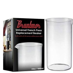 Bruntmor 34 Oz French Press Replacement Glass Beaker Carafe, 8 Cup Glass French Press Replacement Beaker, Thick Glass made of borosilicate glass, Gifting for coffee lover