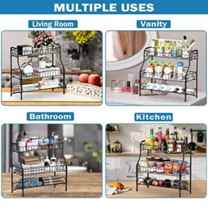 Vanfree Spice Rack Organizer for Countertop Kitchen Counter Storage Shelf, 3 Tier Seasoning Organizer Condiment Rack, Bathroom Counter Organizer for Vanity Bedroom and Desktop, Multiple Uses