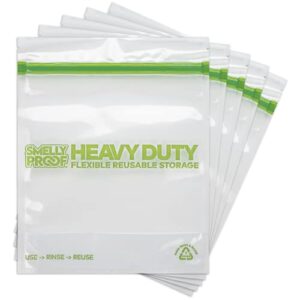 smelly proof – reusable clear odor-proof storage bags – 5-pack – barrier technology – made in the usa