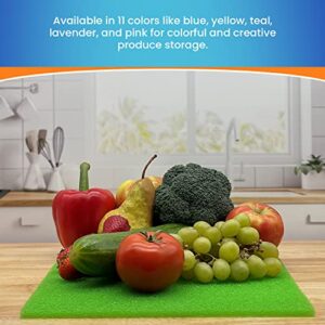 Bluapple FreshMats 4-Pack, 12" x 15" Cuttable, Washable, & Reusable Sponge Refrigerator Fruit & Vegetable Shelf Liner to Keep Produce Fresh Longer, Anti-Bruising, Promotes Air Circulation