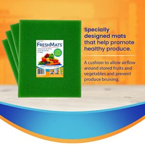 Bluapple FreshMats 4-Pack, 12" x 15" Cuttable, Washable, & Reusable Sponge Refrigerator Fruit & Vegetable Shelf Liner to Keep Produce Fresh Longer, Anti-Bruising, Promotes Air Circulation