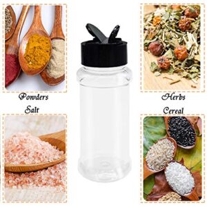 OJYUDD 16 Pack 3.4oz/100ml Plastic Spice Bottles Set,Empty Seasoning Containers with Black Cap,Clear Reusable Containers Jars for Spice,Herbs,Powders,Glitters