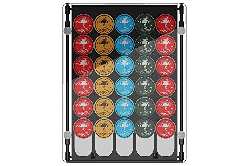 EVERIE Glass Top Coffee Pod Storage Organizer Drawer Holder Compatible with K Cup Pods, Holds 35 Pods, KP3501-BL