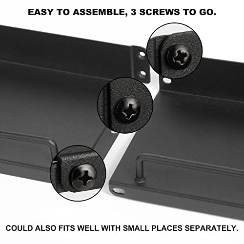 Shelf for Stove Top, Flaovoth 30’’ Shelf for Kitchen Stove Metal Over the Stove Spice Rack with Rail to Prevent Failing, Non Magnetic, Black