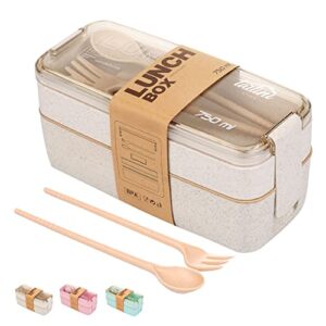 tarlini kids bento box | leakproof lunch containers | cute lunch boxes for kids with utensils, chopsticks & dividers | bento boxes for adults, dishwasher & microwave safe japanese bento