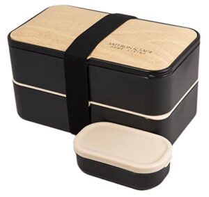 bento box adult lunch box containers – 42oz japanese style bento lunch box for adults or kids with cutlery, chopsticks, sauce container and bento bag – leak proof, dishwasher, freezer, microwave safe