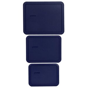 Pyrex Blue Lid Bundle: (1) 7210-PC 3-cup Lid, (1) 7211-PC 6-cup Lid, (1) 7212-PC11-cup Lid