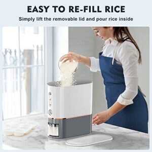 Ubooop 26.5 Lbs Rice Dispenser, Large Dry Food Dispenser with Measuring Cup, for Rice, Beans, Cereals, Perfect for Kitchen Pantry Organization