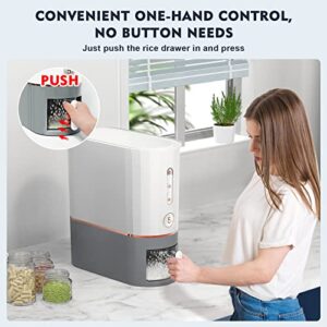 Ubooop 26.5 Lbs Rice Dispenser, Large Dry Food Dispenser with Measuring Cup, for Rice, Beans, Cereals, Perfect for Kitchen Pantry Organization