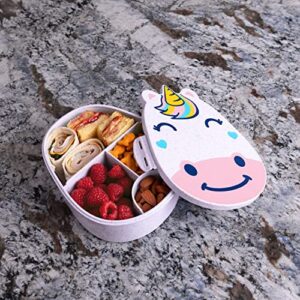good banana unicorn kids children’s lunch box – leak-proof, 4-compartment bento-style kids lunch box – ideal portion sizes for ages 3 to 7 – bpa-free, food-safe materials (unicorn)
