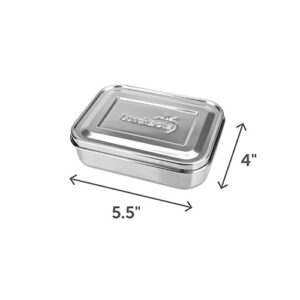 LunchBots Small Snack Packer Toddler Bento Box - Extra Small Divided Stainless Steel Snack Container - 2 Compartments for Fruits, Vegetables and Finger Foods - Dishwasher Safe – Stainless Lid