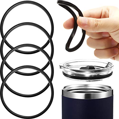 20 oz Replacement Rubber Lid Seals O Shaped Resealable Lid Gaskets for 10, 12, 16 and 20 Ounce Insulated Stainless Steel Tumblers (4 Pieces)