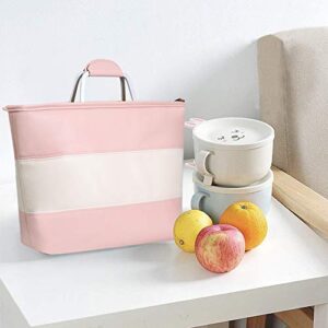 Lunch Bag, Wosweet Leakproof Insulated Lunch Box Cooler Bag for Women, Lunch Container Tote Bag with Zapper & Pocket, Pink