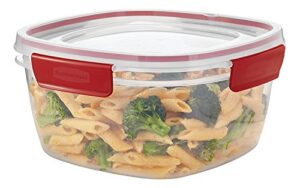 rubbermaid easy find lids 14-cup food storage container, clear with red tabs