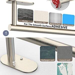 WZKALY Paper Towel Holder, Adhesive Paper Towel Holder Under Cabinet Self-Adhesive or Wall Mounted SUS304 Stainless Steel for Kitchen Bathroom Farmhouse Barbecue Laundry (Sliver)