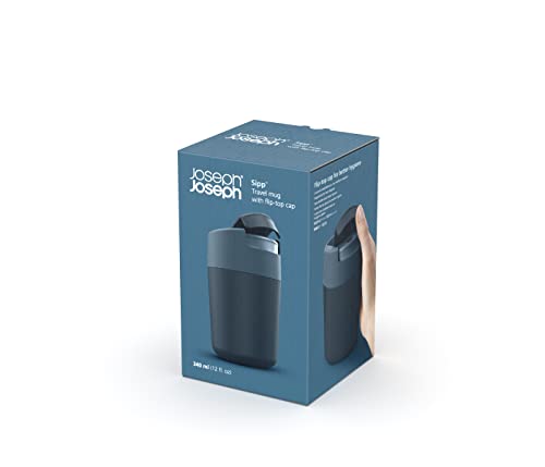 Joseph Joseph Sipp™ Travel Coffee Mug with Flip-top Cap - 340 ml (12 fl. oz) - Blue