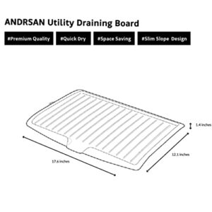 ANDRSAN Kitchen Utility Draining Board｜Light Weight, Space Efficient, Water Drain (White)