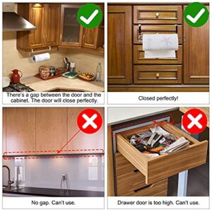 Numola Paper Towel Holder, Hanger Paper Rolls Rack Under Cabinets Less Than 1.4", Double Support Paper Towel Hook for Kitchen/Bathroom/Toilet/Pantry with 8 Anti-Skid Silicone Strips