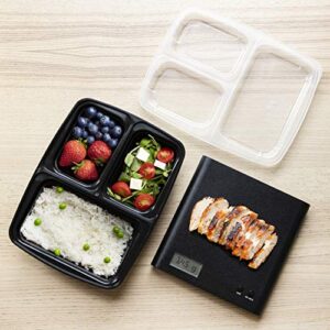 Igluu Meal Prep Containers [10 pack] 3 Compartment with Airtight Lids - Plastic Food Storage Bento Box - BPA Free - Reusable Lunch Boxes - Microwavable, Freezer and Dishwasher Safe (32 oz)