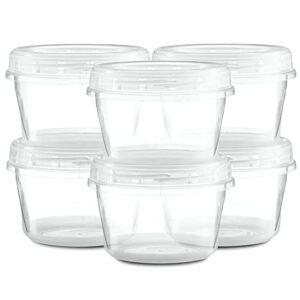 elegant disposables (16 ounce 10 pack) clear twist cap containers with screw on lids twist top food storage freezer containers