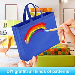 ROMROC Reusable Large Gift Bags 22-Pack Tote Bags Bulk for Trip Birthday Party, Mother's Day, Holiday, Christmas Day, Grocery Store, Supermarket, Outdoor Picnic etc, Assorted Colors