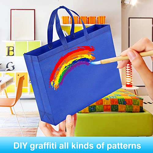 ROMROC Reusable Large Gift Bags 22-Pack Tote Bags Bulk for Trip Birthday Party, Mother's Day, Holiday, Christmas Day, Grocery Store, Supermarket, Outdoor Picnic etc, Assorted Colors