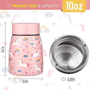 Charcy 11 Ounce Kids Thermos for Hot Food, Soup Thermos Insulated Food Jar for Hot & Cold Food - Pink Unicorn