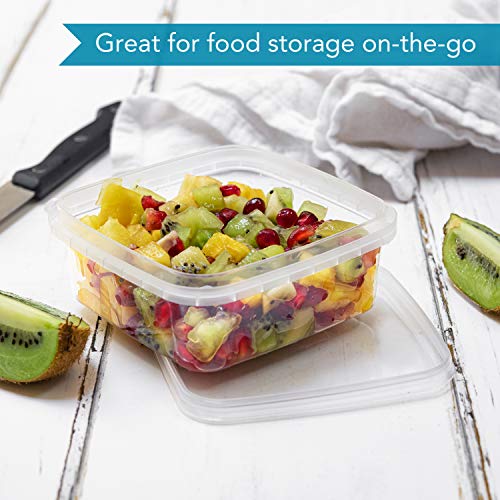 8-oz. Square Clear Deli Containers with Lids | Stackable, Tamper-Proof BPA-Free Food Storage Containers | Recyclable Space Saver Airtight Container for Kitchen Storage, Meal Prep, Take Out | 20 Pack