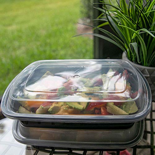 [25 Set] 20oz Meal Prep Containers with Lids - Ideal for Lunch Containers, Food Prep Containers, Food Storage Bento Box,Portion Control | Stackable | Microwave | Dishwasher | Freezer Safe Compartment) 20oz 1 Compartment x25