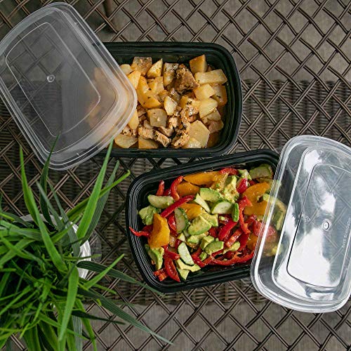 [25 Set] 20oz Meal Prep Containers with Lids - Ideal for Lunch Containers, Food Prep Containers, Food Storage Bento Box,Portion Control | Stackable | Microwave | Dishwasher | Freezer Safe Compartment) 20oz 1 Compartment x25