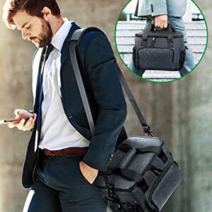 F40C4TMP Lunch Box for Men, Insulated Lunch Bag Large Adults, 12L Reusable Black Lunchbox Cooler Bag for Work Picnic School