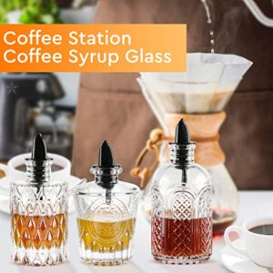 INFTYLE Syrup Bottle Set of 3 - Syrup Dispenser with Leak-Proof Lids Pour Spout Ideal for Coffee Syrups,Honey,Condiments,Olive Oil