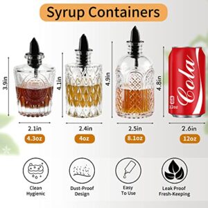 INFTYLE Syrup Bottle Set of 3 - Syrup Dispenser with Leak-Proof Lids Pour Spout Ideal for Coffee Syrups,Honey,Condiments,Olive Oil