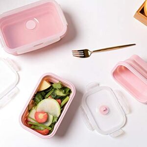 Alimat PluS Silicone Food Storage Containers with Lids - 3 Pack Set 40oz/1200ml Collapsible Meal Prep Lunch Containers - Microwave, Freezer and Dishwasher Safe