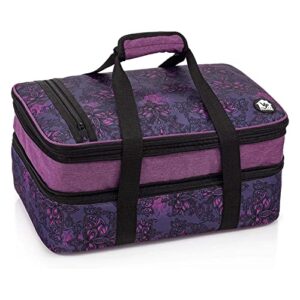 vp home double casserole insulated travel carry bag (henna tattoo) for trip birthday party, mother’s day, holiday, christmas day, grocery store, supermarket, outdoor picnic etc