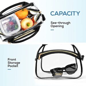 TOURIT Stadium Approved Clear Lunch Bag Transparent Bag with Adjustable Strap Clear Lunch Box for Women Men Work, School