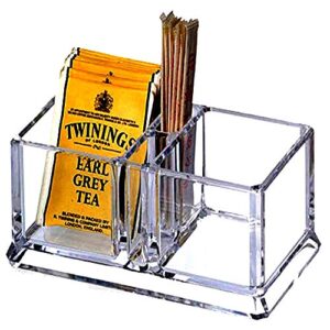 yakri clear acrylic two lattices tea bags holder coffee sugar bag case guest room storage boxes ytbh-001