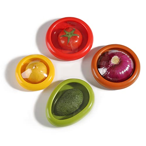 4 PCS Fresh Stretch Pod for Avocado Onion Lemon Tomato Saver and Storage Keeper Reusable Avocado Stretch Storage Containers Food Storage Box for Fruit and Vegetable Storage