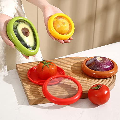 4 PCS Fresh Stretch Pod for Avocado Onion Lemon Tomato Saver and Storage Keeper Reusable Avocado Stretch Storage Containers Food Storage Box for Fruit and Vegetable Storage