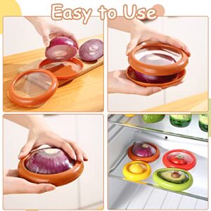 4 PCS Fresh Stretch Pod for Avocado Onion Lemon Tomato Saver and Storage Keeper Reusable Avocado Stretch Storage Containers Food Storage Box for Fruit and Vegetable Storage